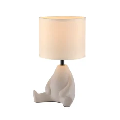 JUST LIGHT. Ted tafellamp, keramiek, zittend, zandbeige