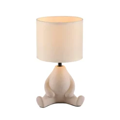 JUST LIGHT. Ted tafellamp, keramiek, zittend, zandbeige