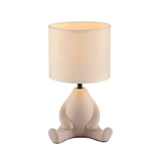 JUST LIGHT. Ted tafellamp, keramiek, zittend, zandbeige