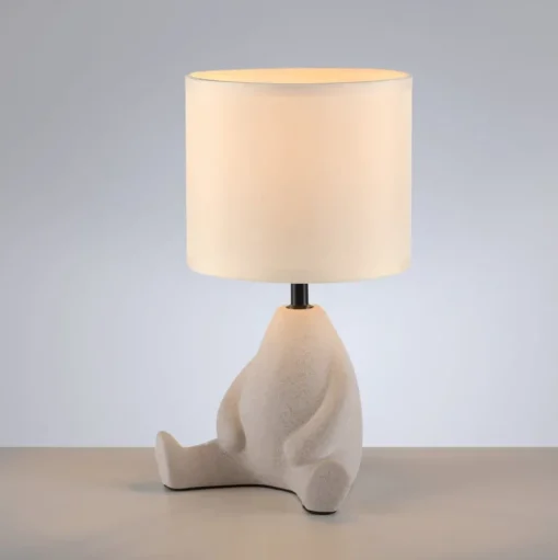 JUST LIGHT. Ted tafellamp, keramiek, zittend, zandbeige