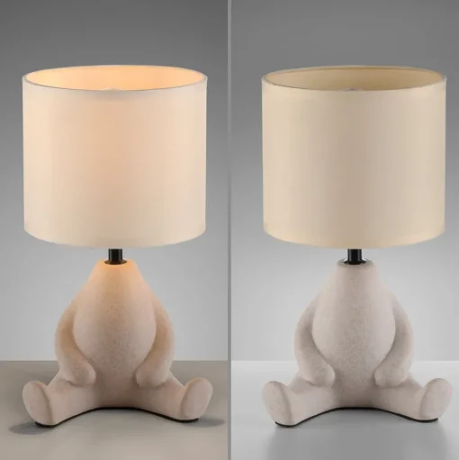 JUST LIGHT. Ted tafellamp, keramiek, zittend, zandbeige