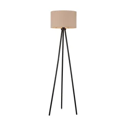 JUST LIGHT. Vloerlamp Green Duro, textiel, driepoot, beige