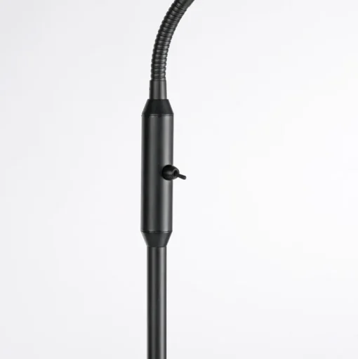 JUST LIGHT. Vloerlamp Loki, zwart, ijzer, glas