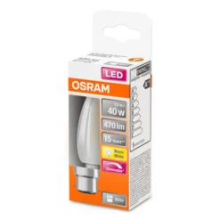 Kaarslamp B22d 5W 2.700K mat dimbaar