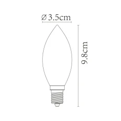 Kaarslamp E14 3W 2.200K dimbaar