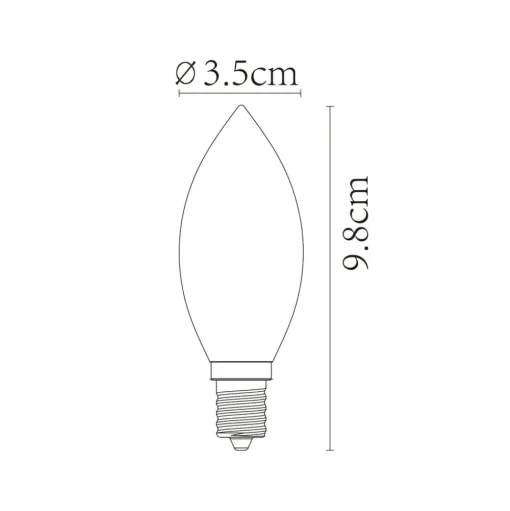 Kaarslamp E14 3W 2.200K dimbaar