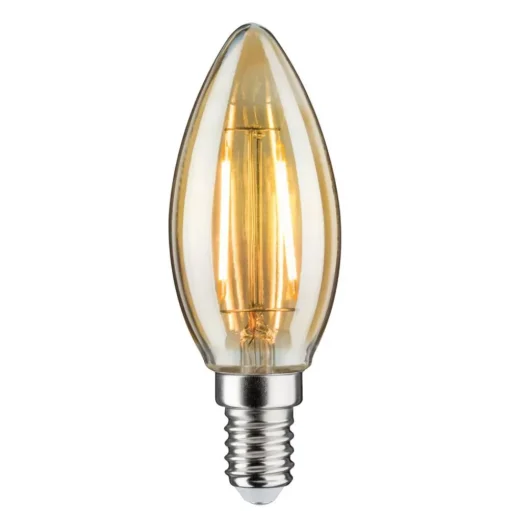 Kaarslamp E14 4,7W 2.500K goud, dimbaar