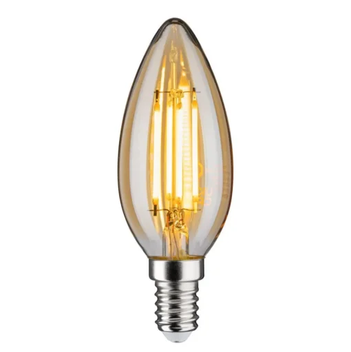 Kaarslamp E14 4,7W 2.500K goud, dimbaar