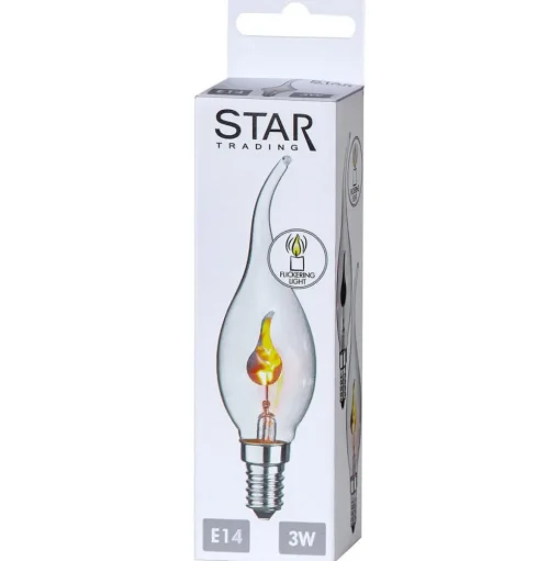 Kaarslamp E14 3W met vlameffect