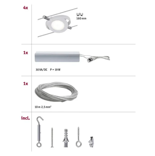 Kabelsysteem MacRound - 4 lichtbronnen