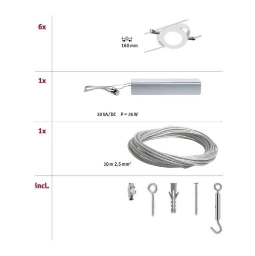 Kabelsysteem MacRound 6 lichtbronnen