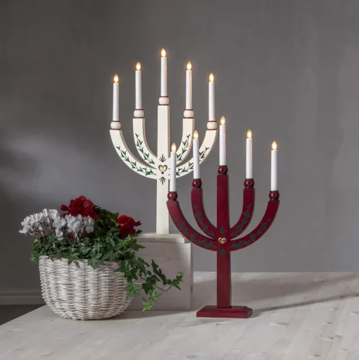 Kandelaar Elias Tradition 5-lamps wit