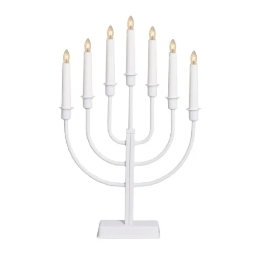 Kandelaar Kristina, wit, metaal, hoogte 47 cm, 7-lamps