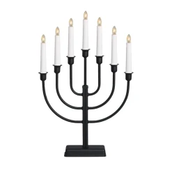 Kandelaar Kristina, zwart metaal hoogte 47 cm 7-lamps