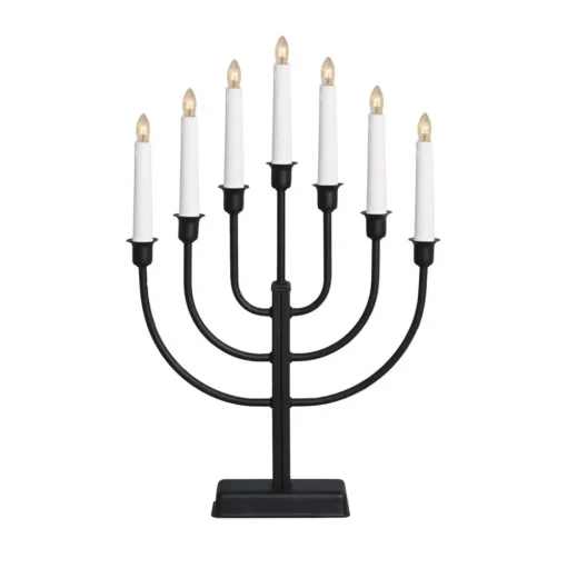 Kandelaar Kristina, zwart metaal hoogte 47 cm 7-lamps