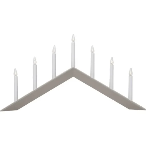 Kandelaar Pijl, plat, 7-vlam, wit