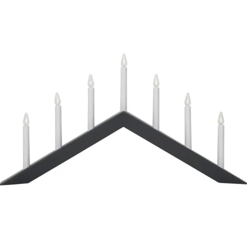 Kandelaar Pijl, plat, 7-vlam, wit