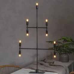 Kandelaar Twice, zwart, 9-lamps, 91 cm