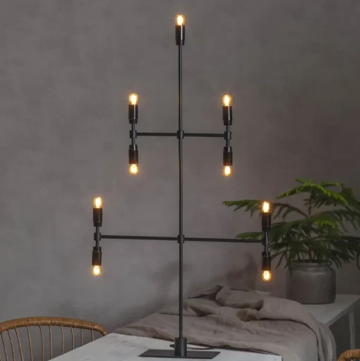 Kandelaar Twice, zwart, 9-lamps, 91 cm