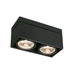 Kardamod plafondlamp, zwart, staal, lengte 31,5 cm, 2-lamps.