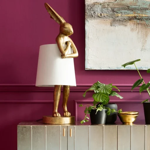 Kare Animal Rabbit tafellamp goud/wit