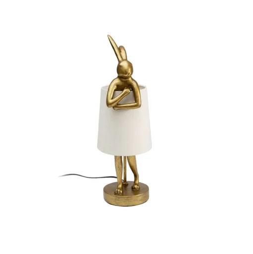 KARE Animal Rabbit tafellamp, goud/wit, hoogte 50 cm