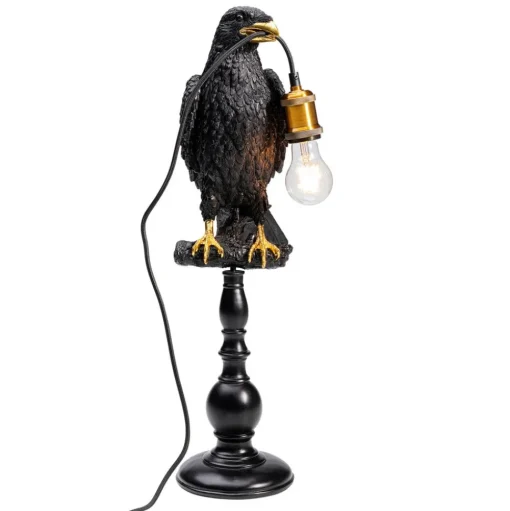 Kare Animal Sitting Crow tafellamp in zwart