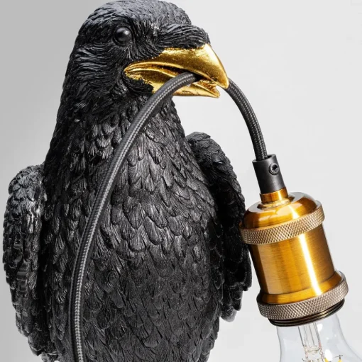 Kare Animal Sitting Crow tafellamp in zwart