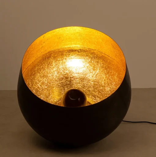 Kare Apollon vloerlamp, zwart, Ø 50 cm