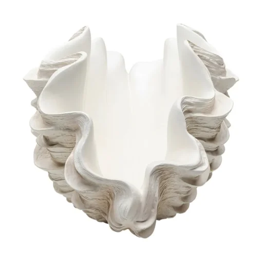 KARE Concha decoratieve vaas, hoogte 29 cm, gegoten steen, beige