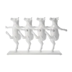 KARE Dansende koeien decoratief beeldje, wit, polyresin, hoogte 23 cm