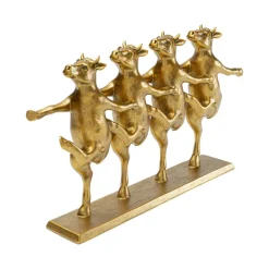 KARE Dansende koeien decoratief beeldje, goudkleurig, polyresin, H 23 cm