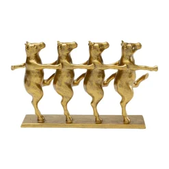 KARE Dansende koeien decoratief beeldje, goudkleurig, polyresin, H 23 cm