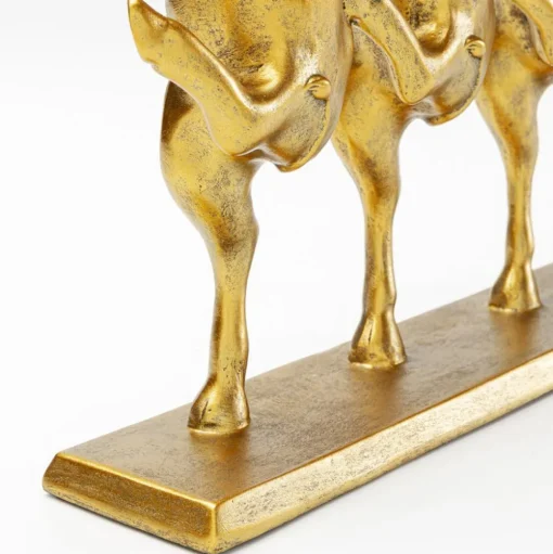 KARE Dansende koeien decoratief beeldje, goudkleurig, polyresin, H 23 cm