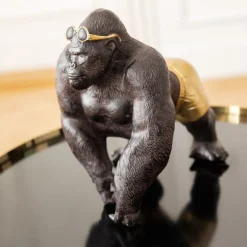 KARE decoratief beeldje Monkey Beach, hoogte 20 cm, zwart polyresin