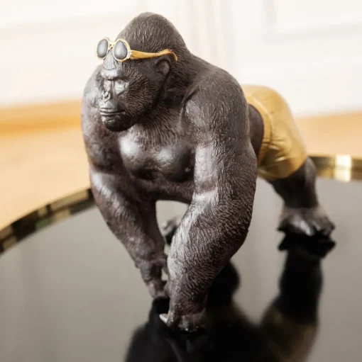 KARE decoratief beeldje Monkey Beach, hoogte 20 cm, zwart polyresin