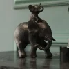 KARE decoratief beeldje Olifant Dumbo Uno, polyresin, bruin, H 19 cm