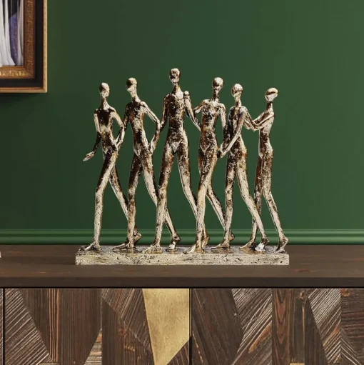 KARE decoratief figuur hand in hand, goudkleurig, hoogte 27 cm
