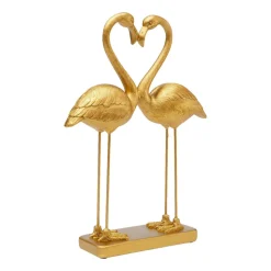 KARE decoratiefiguurtje Flamingo Love, goudkleurig, hoogte 39 cm