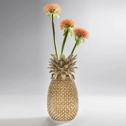 KARE decoratieve vaas Ananas, hoogte 50 cm, polyresin, handgemaakt
