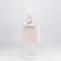 Kare Dieren Konijn tafellamp wit/roze