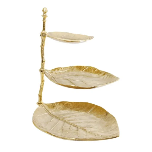 KARE Etagere Blad, aluminium, messing, h 46 cm