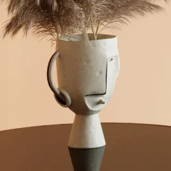 KARE Face Pot vaas, hoogte 30 cm, geglazuurd steengoed, beschilderd