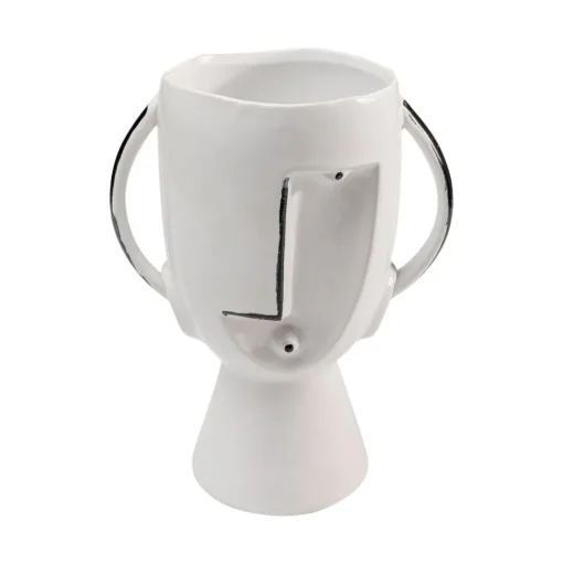 KARE Face Pot vaas, hoogte 30 cm, geglazuurd steengoed, beschilderd