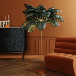 KARE Feather Palm vloerlamp met veren, groen