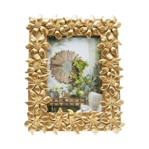 KARE fotolijst Bloem, 13 x 18 cm, polyresin, goudkleurig