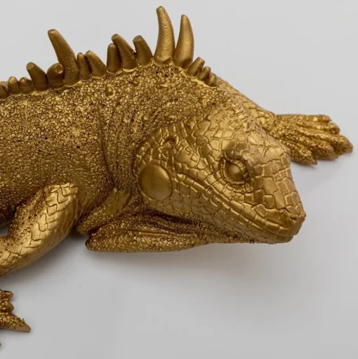 KARE Hagedis wandobject, gelakt polyresin, 31 x 11 cm, goud