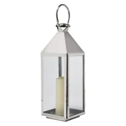 KARE lantaarn Giardino zilver, set van 4, roestvrij staal, glas