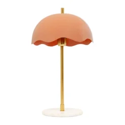 KARE Lia tafellamp, roze, staal/marmer, hoogte 50 cm