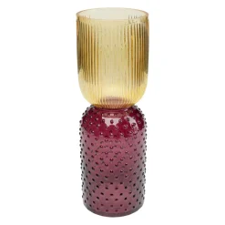 KARE Marvelous Duo vaas, hoogte 38cm, glas, geel, paars